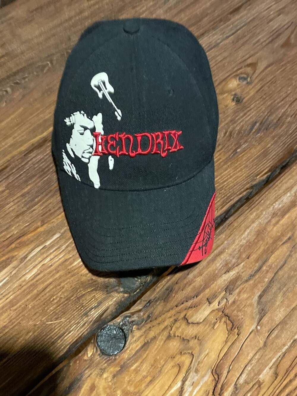 Jimi Hendrix Black and Red Baseball Cap Hat Concept One Accessories
